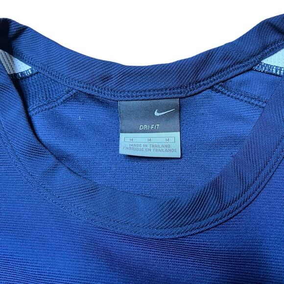 Vintage Y2K Nike Court Tennis Dri Fit Shirt Blue Medium - Picture 5 of 5